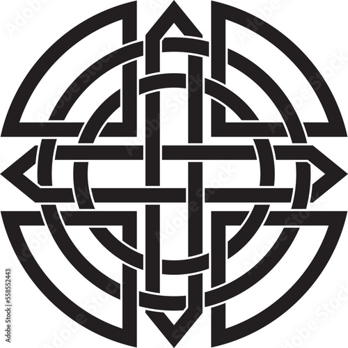 Vector black monochrome Celtic knot. Ornament of ancient European peoples. The sign and symbol of the Irish, Scots, Britons, Franks..