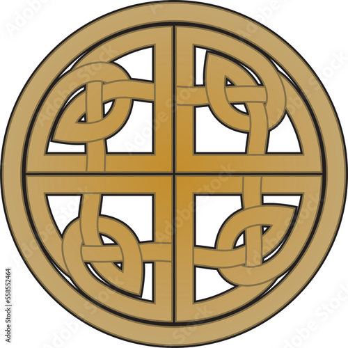 Vector gold celtic knot. Ornament of ancient European peoples. The sign and symbol of the Irish, Scots, Britons, Franks.