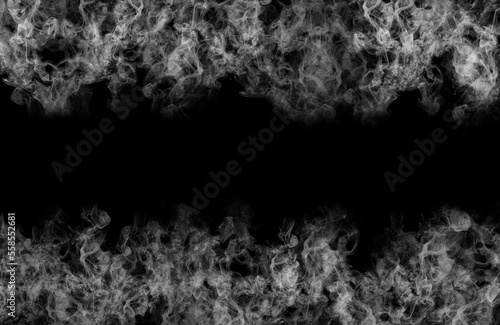 white smoke in black background 