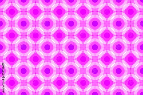 明るい鮮やかなピンクや紫のの多重の円形の重なり合うシームレス模様