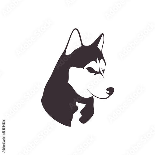 siberian husky dog face isolation,retro,pet shop,pet,logo for brand,shop,sticker,t-shirt,design vector illustration