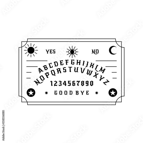 Ouija board origin of evil decorative design vector
