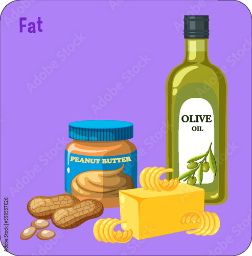 Variety of fat foods