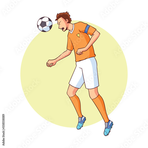 a striker heading the ball