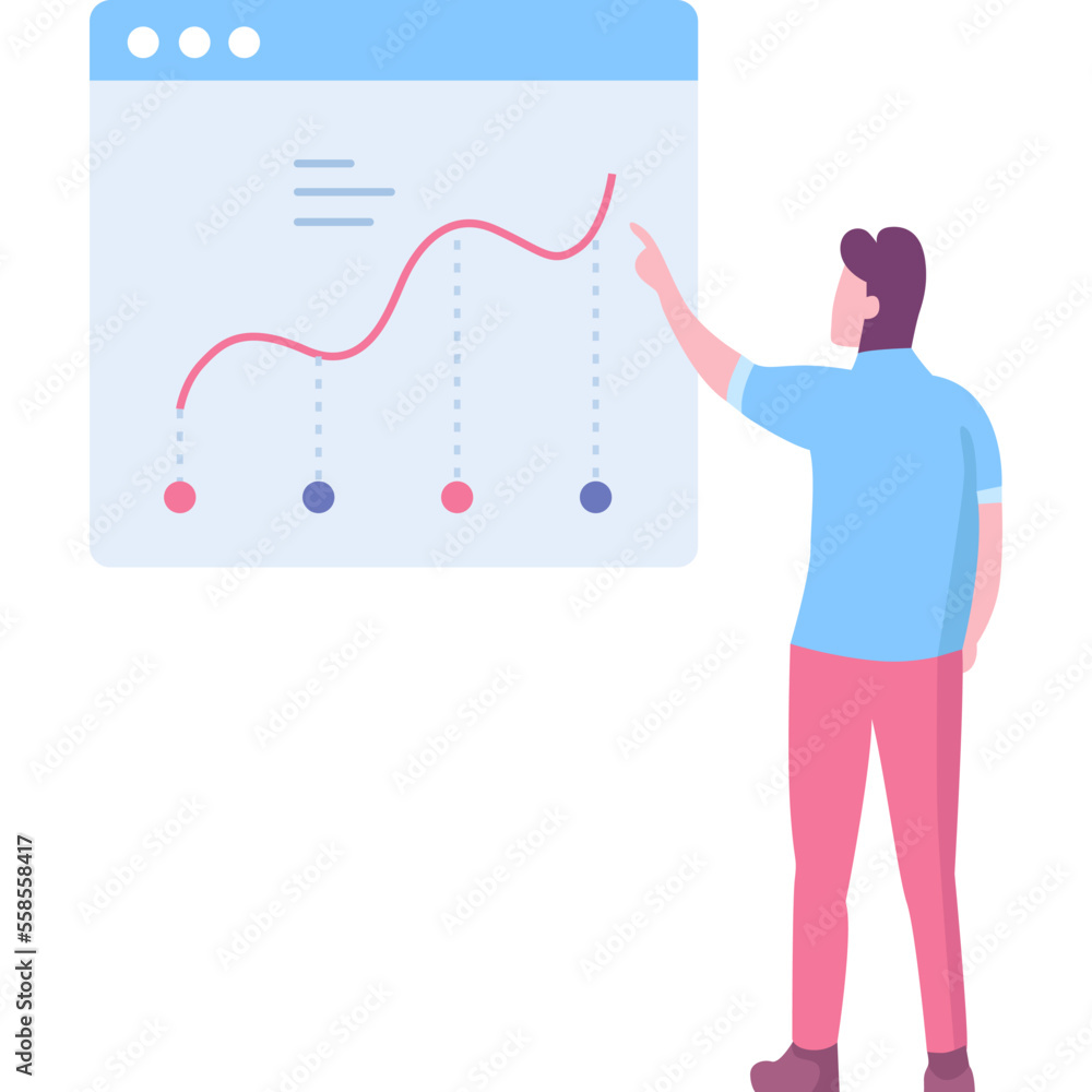 Business data analysis flat vector icon isolated