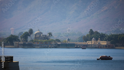 Udaipur, Rajasthan, India 1st January 2023: Udaipur City Palace Famous romantic luxury Rajasthan and Indian iconic tourist landmark. Majestic Interiors of City Palace made by Mewar dynasty Rajputs.