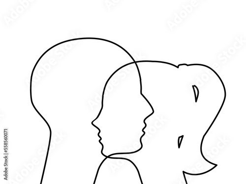 Relationships between men and women vector. Love symbol vector