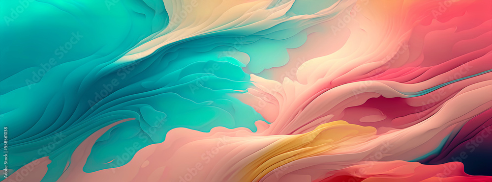 multi colored Abstract render. wallpaper. banner premium pastel color.