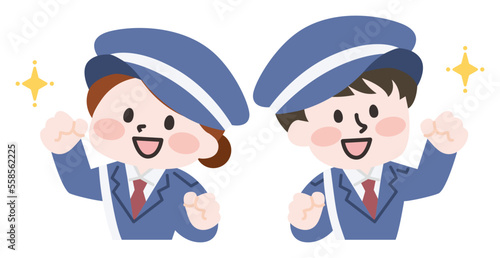 警備スタッフの女性と男性