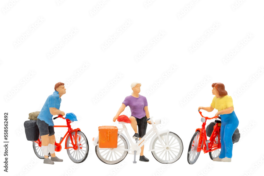 Cyclist with a saddle bag isolated on white background with clipping path Cyclist with a saddle bag isolated on white background with clipping path