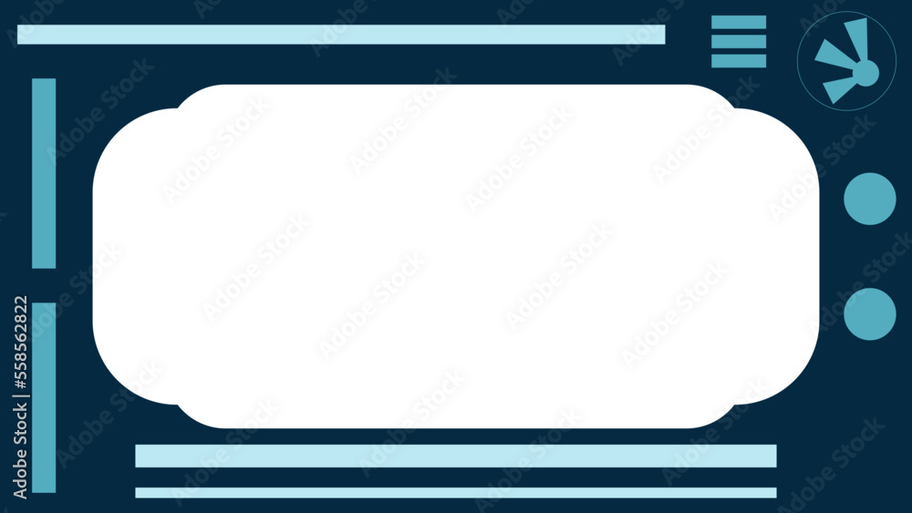 An abstract transparent blue HUD frame design element.