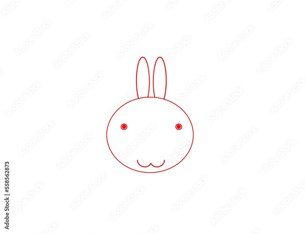 Obraz premium シンプル うさぎ 顔 喜怒哀楽