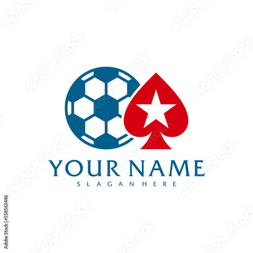 Soccer Poker logo vector template, Creative Poker logo design concepts