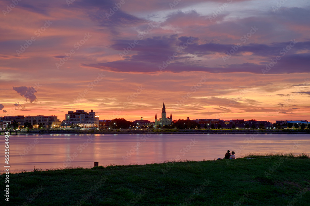 New Orleans river view at dusk