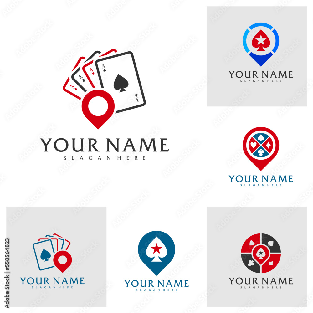 Set of Point Poker logo vector template, Creative Poker logo design concepts