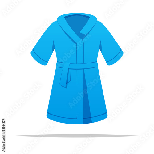 Blue bathrobe vector isolated illustration