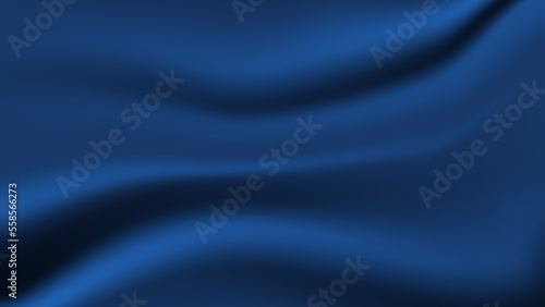 abstract blue fabric background. soft and smooth creased silk cloth as wave for graphic design element 