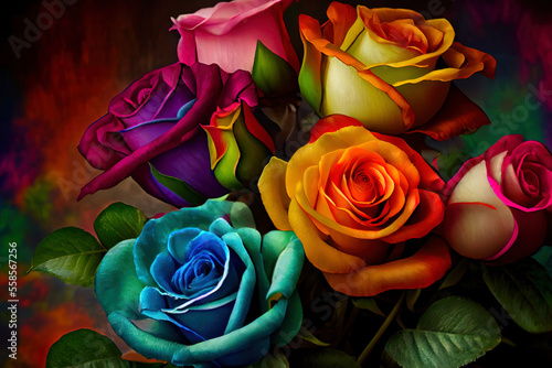 multicolored roses beautiful flower