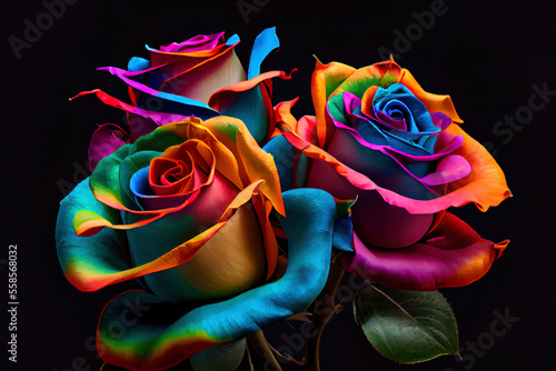 multicolored roses nature beautiful flower