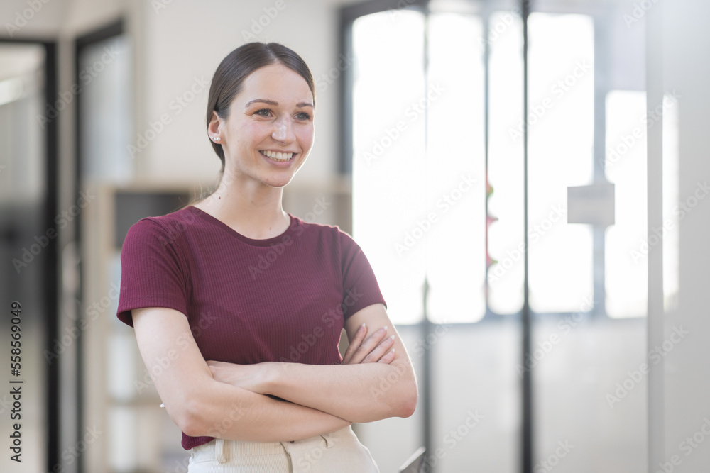 Portrait of Young canada american business woman in modern office, financial report, business plan investment, finance analysis concept. Portrait of Young canada american business woman in modern office, financial report, business plan investment, finance analysis concept.