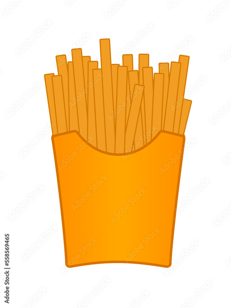 A pack of fries minimalist vector illustration