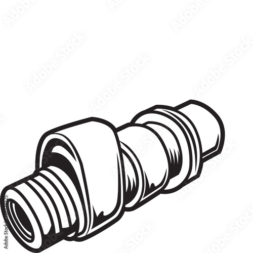 Car crank outline vector icon. Thin line black car crank icon, flat vector simple element illustration from editable car parts concept isolated on white background