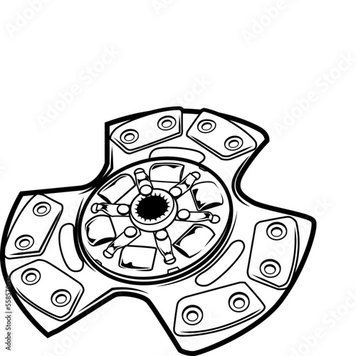 brake discs and pads vector illustration white background icon