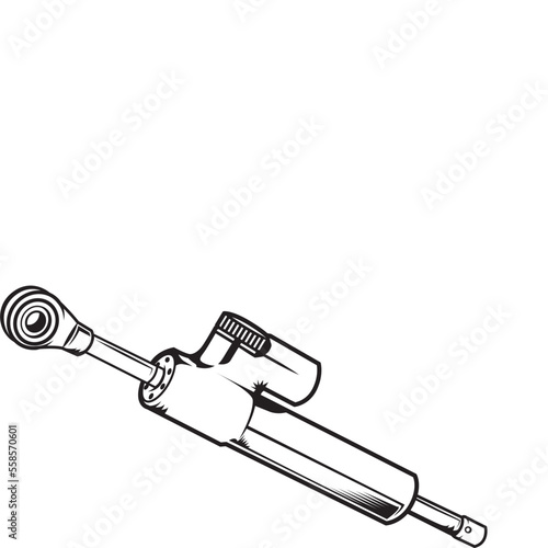 Car transmission, gear lever stick, auto parts vector isolated on white background