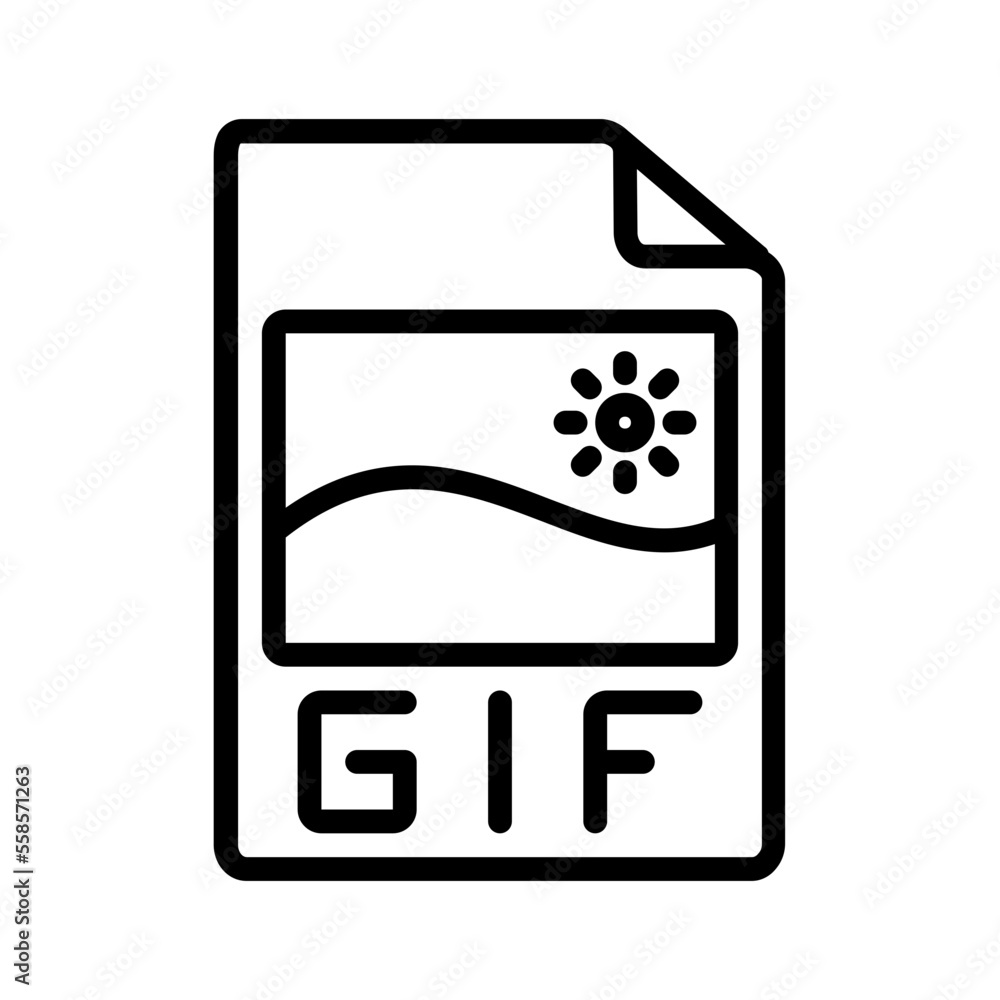 Black line icon for Aanimated Gif Black line icon for Aanimated Gif