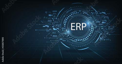Extended Producer Responsibility (EPR)concept.Enterprise resource planning business and modern technology concept on dark blue background.
