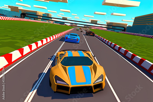 Player employed high speed vehicle to win in ongoing battle in racing game. Generative AI