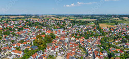 Luftbild von Burgau im schwäbischen Landkreis Günzburg photo
