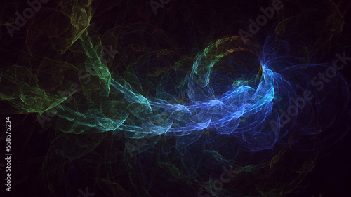 3D rendering abstract multicolor fractal light background