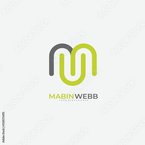 letter m and u design icon symbol logo