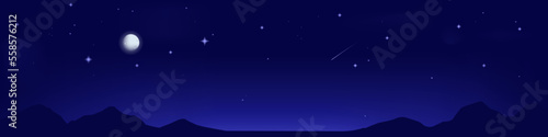 Night sky. Night starry sky background. vector landscape illustration.