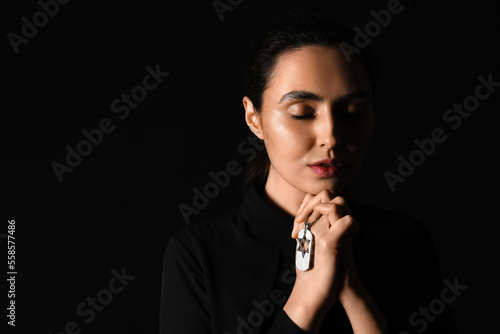 Young woman with military t...