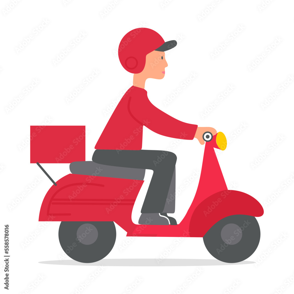 Red Flat Package Delivery Man 3