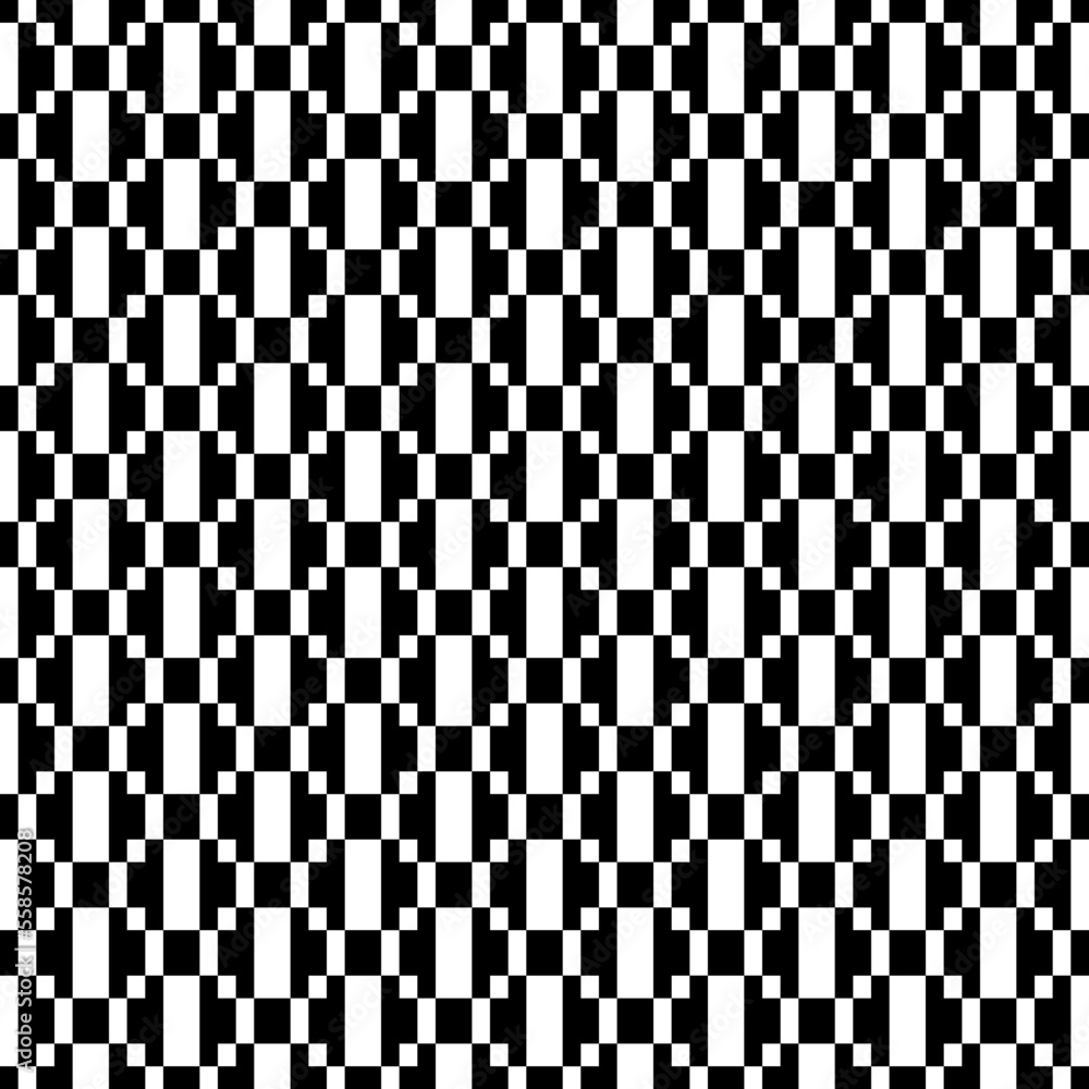 Fototapeta premium black and white seamless pattern wallpaper tile chess degine bussines pixel code texture .