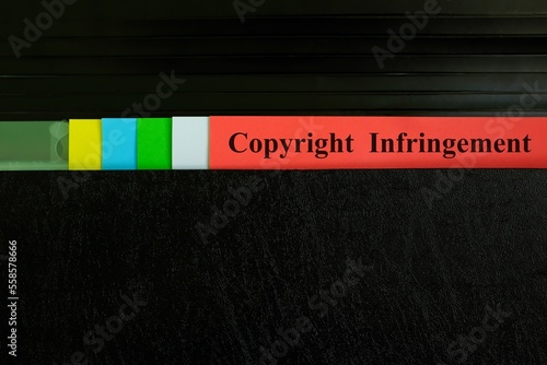 Bilde på lerret Copyright infringement file record in black binder folder