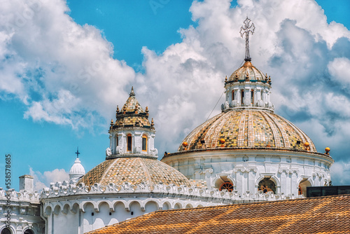 Church of the Society of Jesus domes, Quito, Ecuador.