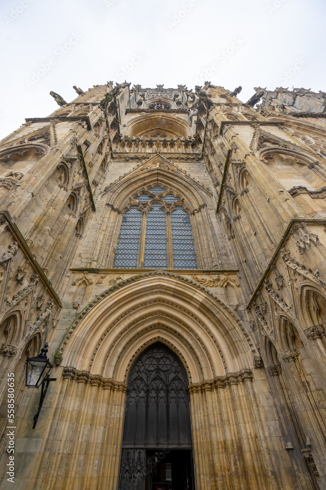 York Minster , Roman Catholic Gothic church and cathedral in York old town during winter snow at York , United Kingdom : 2 March 2018