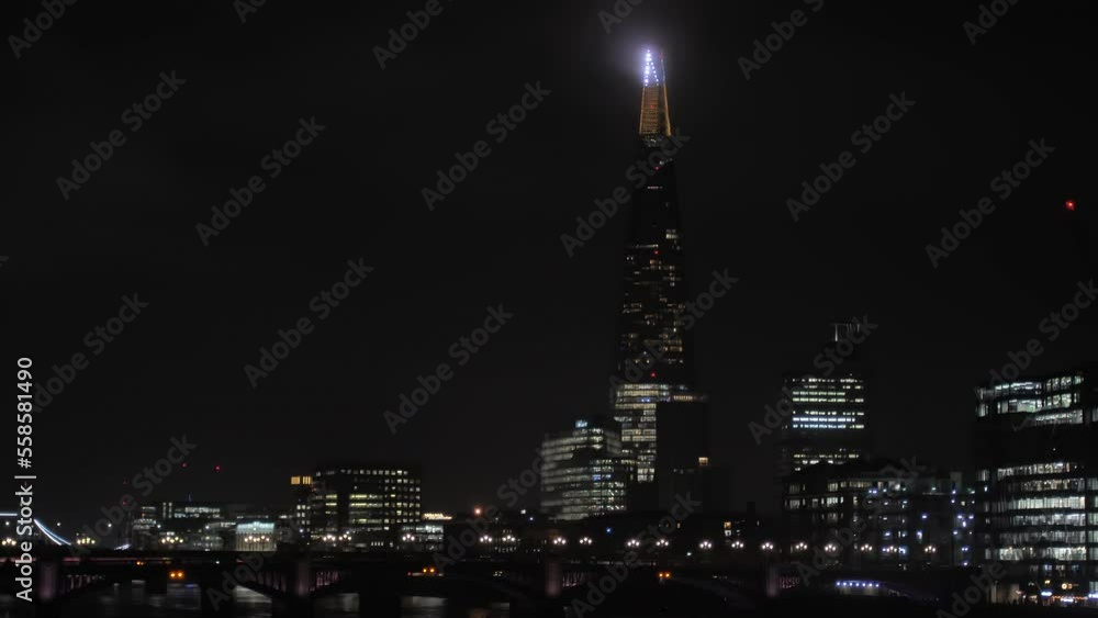 The Shard Skyscraper in London City, Nighttime, Static. The Shard Skyscraper in London City, Nighttime, Static.