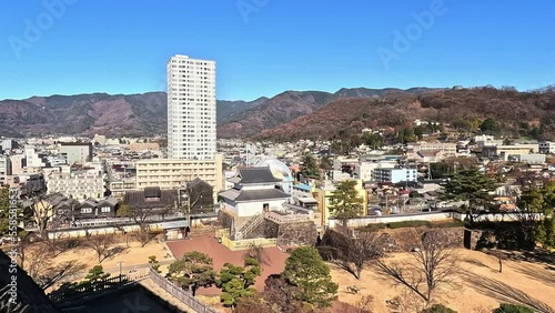 甲府城 本丸櫓跡から眺める甲府市街地の町並み photo