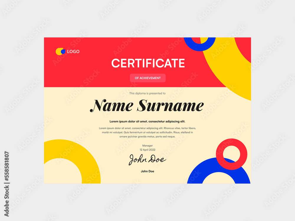circle geometry abstract certificate template circle geometry abstract certificate template