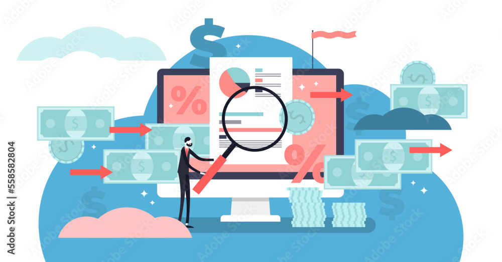 Foto Cash flow illustration, transparent background