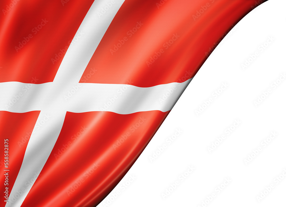 Fotografie Danish flag isolated on white banner