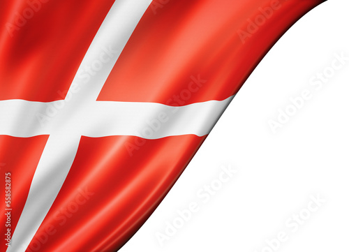 Danish flag isolated on white banner