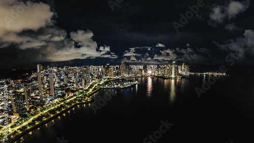 cinta costera panama city drone view