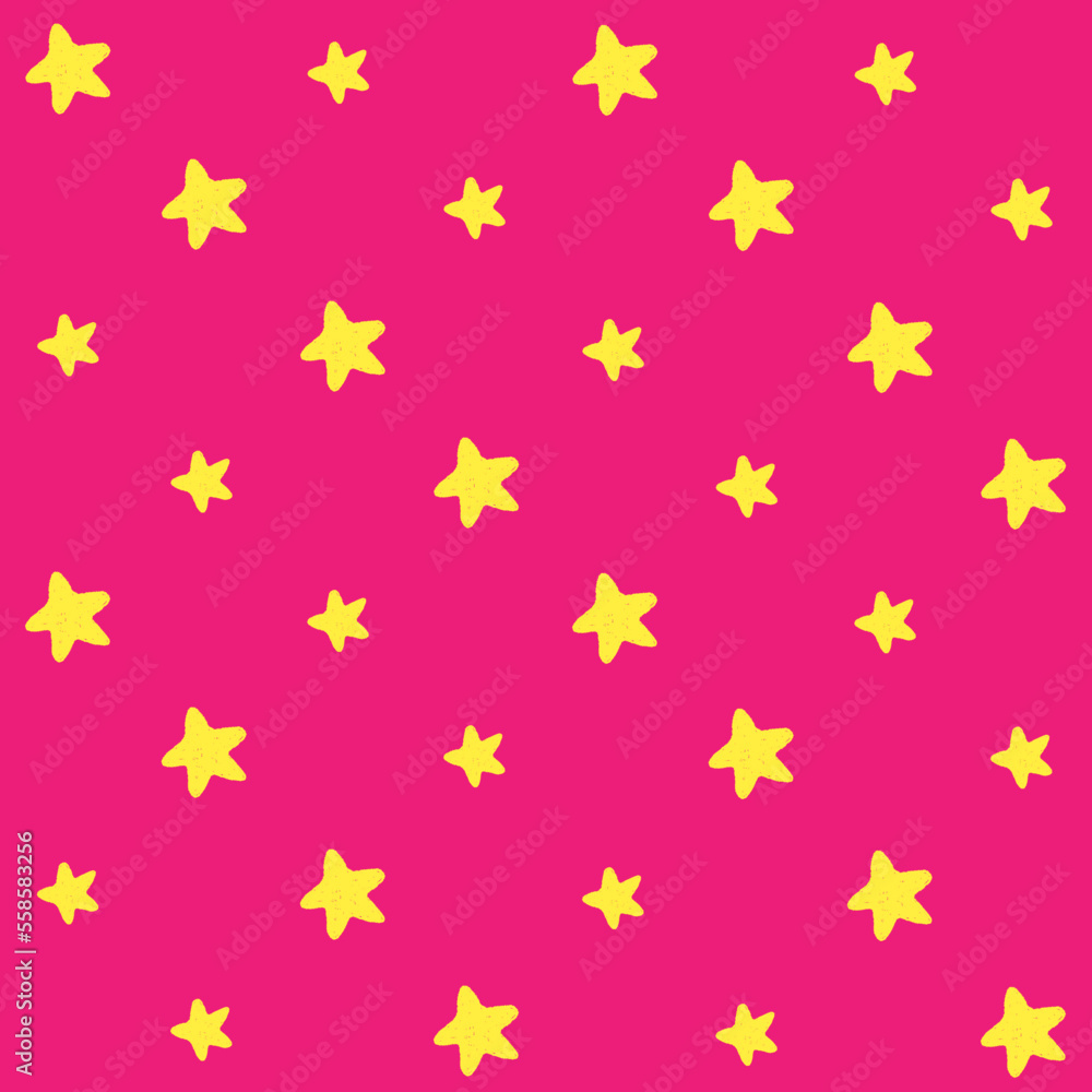 Hand Drawn Crayon Star Seamless Pattern Hand Drawn Crayon Star Seamless Pattern