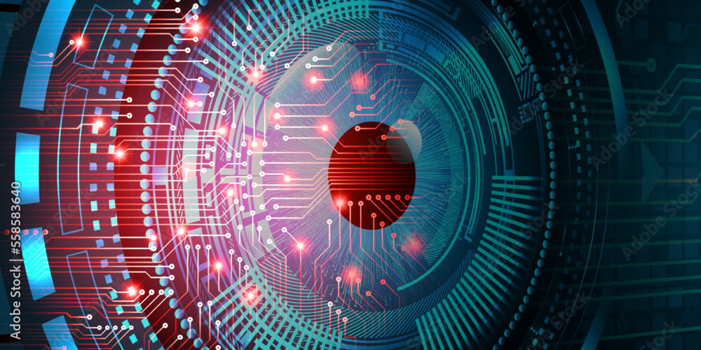 eye cyber circuit future technology concept background eye cyber circuit future technology concept background